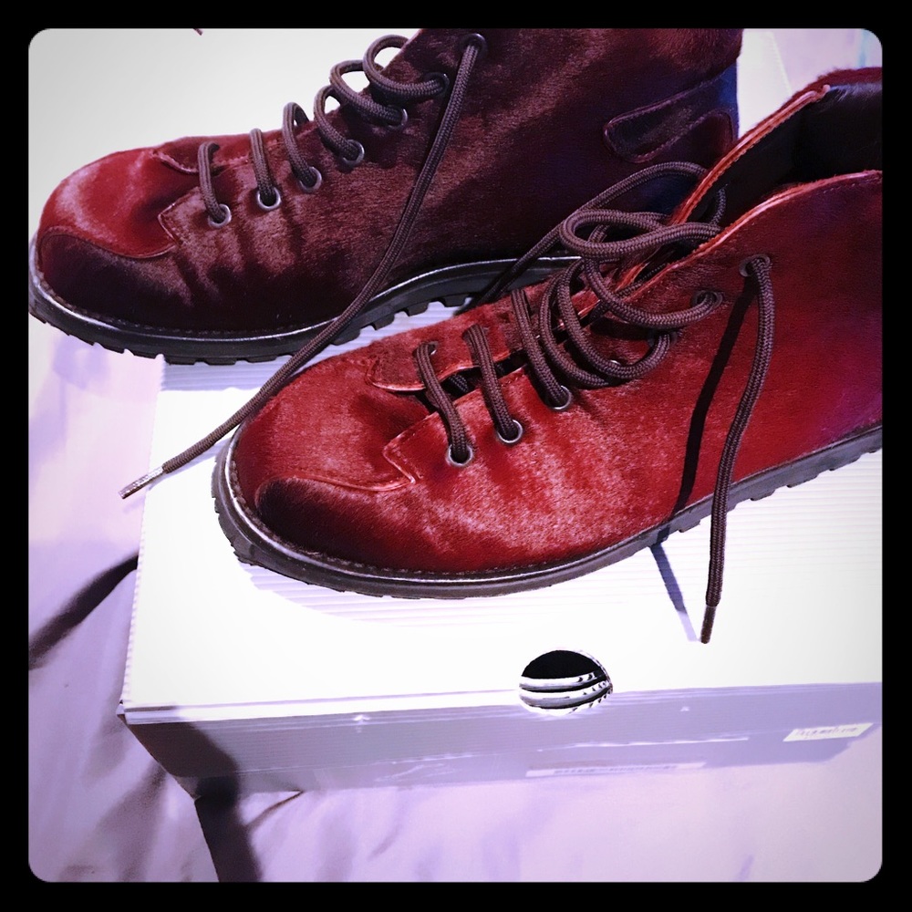 Prada cavallino cerise Moto boots